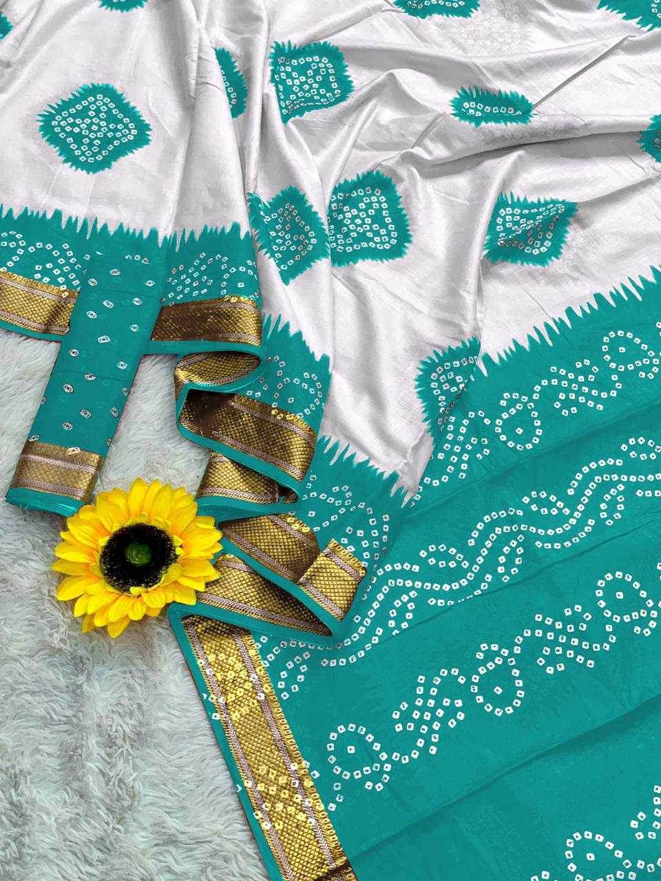 Bandhani Printed Cotton Sarees - MYLUXURY LANE ENTERPRISE